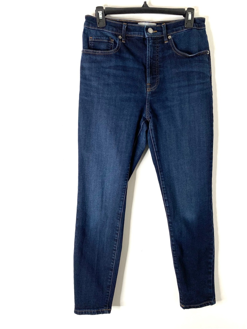 Everlane The High Rise Skinny Jeans Dark Wash Stretch Denim Minimalist Slim Fit